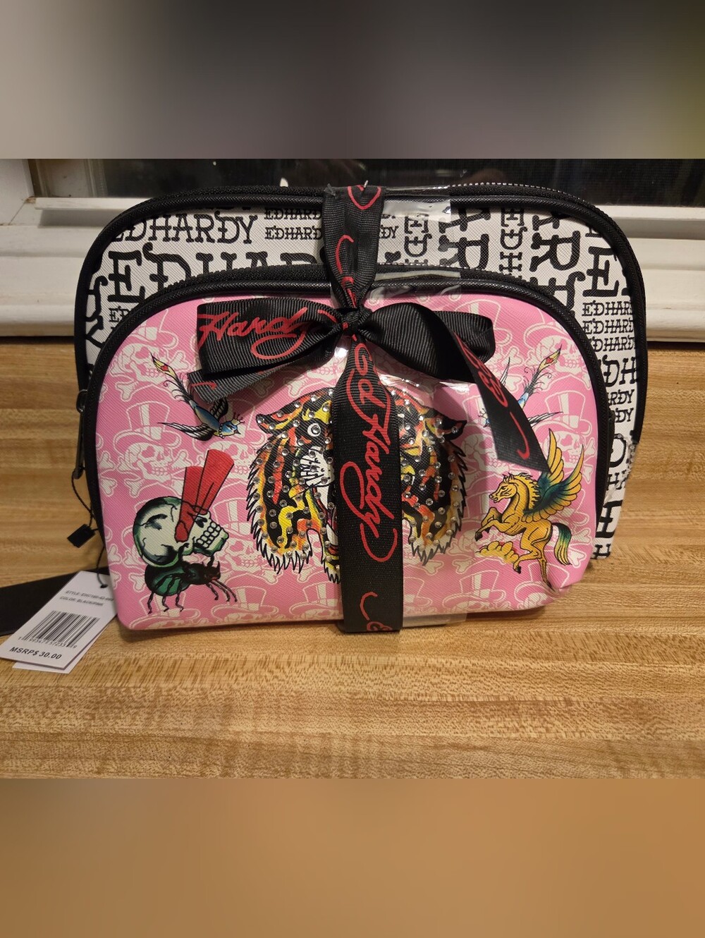 Ed Hardy NWT Set Of 2 Cosmetic Cases Set